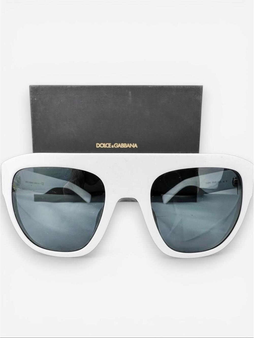 Dolce & Gabbana DG4398-F White Oversized Square Sunglasses Full Set NWT
